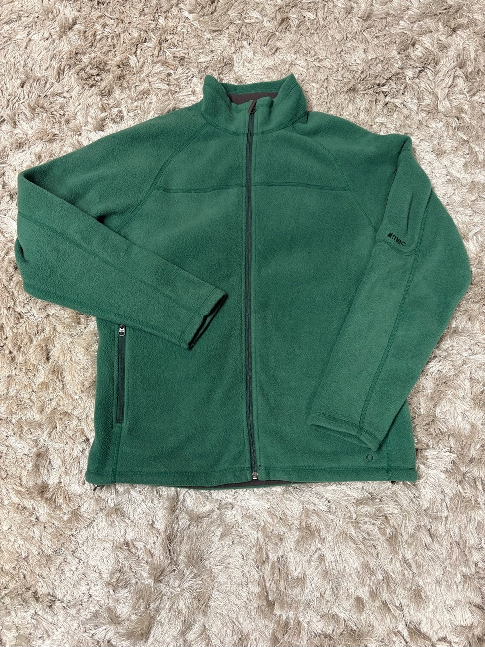 MEC Green Full-Zip Fleece Jacket sz Med